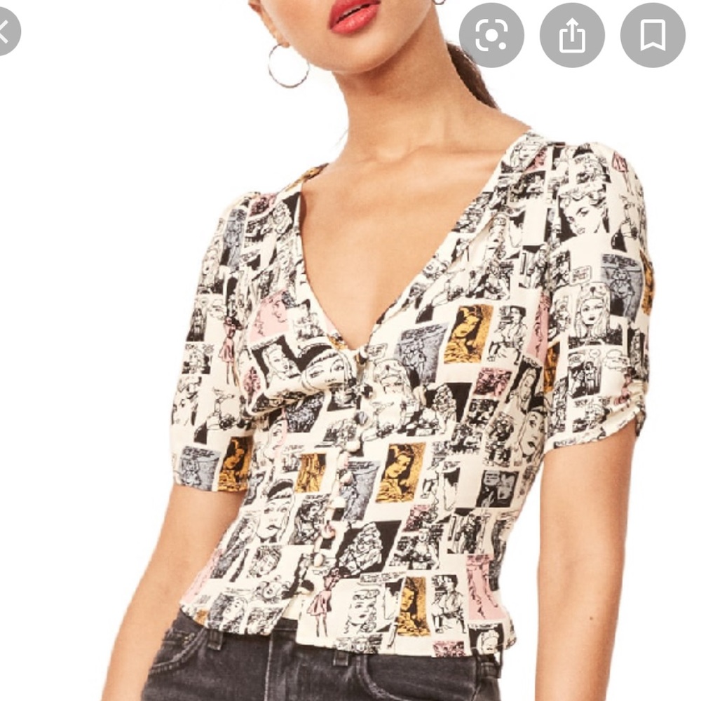 REFORMATION COMIC BLOUSE